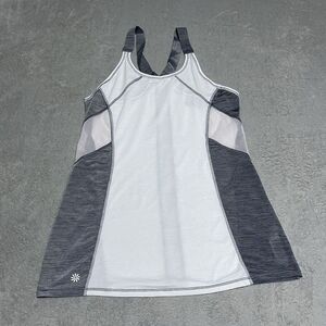 UGC Athleta White and Charcoal Gray Racerback Tank Top